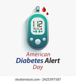 El Día Americano de Alerta de Diabetes se celebra cada año en marzo, es una llamada de atención de un día que se centra en la gravedad de la diabetes y la importancia de entender el riesgo. Ilustración de vector