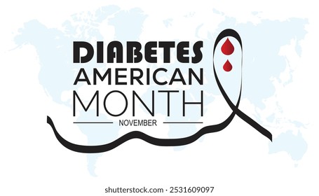 American Diabetes Month wird jedes Jahr im November beobachtet. Medical Healthcare Awareness Konzept. Hintergrund, Plakat, Bannervorlage Vektorgrafik-Design.