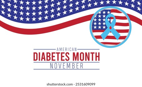 American Diabetes Month wird jedes Jahr im November beobachtet. Medical Healthcare Awareness Konzept. Hintergrund, Plakat, Bannervorlage Vektorgrafik-Design.