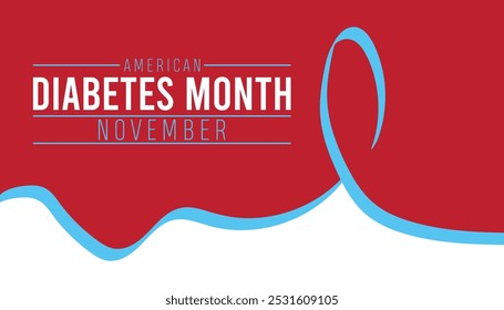 American Diabetes Month wird jedes Jahr im November beobachtet. Medical Healthcare Awareness Konzept. Hintergrund, Plakat, Bannervorlage Vektorgrafik-Design.