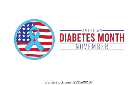 American Diabetes Month wird jedes Jahr im November beobachtet. Medical Healthcare Awareness Konzept. Hintergrund, Plakat, Bannervorlage Vektorgrafik-Design.