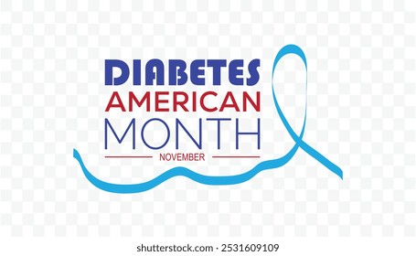 American Diabetes Month wird jedes Jahr im November beobachtet. Medical Healthcare Awareness Konzept. Hintergrund, Plakat, Bannervorlage Vektorgrafik-Design.