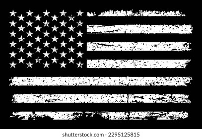 American Distressed Flag. Grunge USA Flag Design