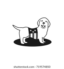 american dog in black and white 