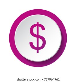 American dollar - 3d icon isolated on white background. Vector.
