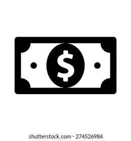 American dollar or dollar bill currency flat vector icon for apps and websites