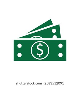 American dollar bill flat icon for financial apps and websites. Dollar sign ico