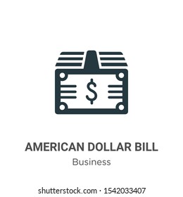 American dollar bill vector icon on white background. Flat vector american dollar bill icon symbol sign from modern business collection for mobile concept and web apps design.