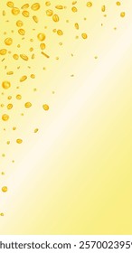American dollar coins falling. Scattered gold USD coins. USA money. Great business success concept. Vector illustration.