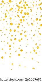 American dollar coins falling. Scattered gold USD coins. USA money. Jackpot wealth or success concept. Vector illustration.