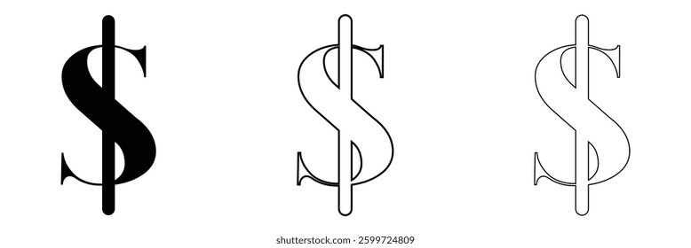 American dollar currency or dollar symbol flat icon for apps and websites .Vector Illustration . 