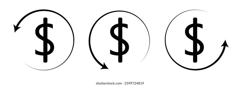 American dollar currency or dollar symbol flat icon for apps and websites .Vector Illustration . 