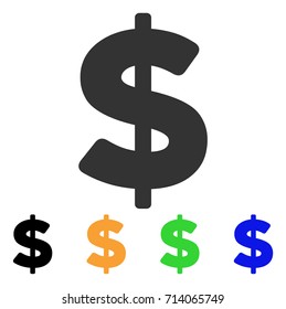 American Dollar icon. Vector illustration style is a flat iconic american dollar symbol with black, grey, green, blue, yellow color variants. Designed for web and software interfaces.