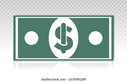 American dollars bill flat icon for financial apps and websites