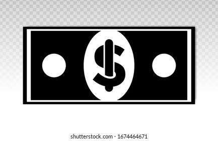 American dollars bill flat icon for financial apps and websites