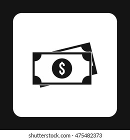 American dollars icon in simple style isolated on white background. Finance symbol