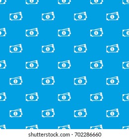 American dollars pattern repeat seamless in blue color for any design. Vector geometric illustration