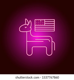 American, donkey, political, icon. Modern American USA vector icon - neon vector. Can be used for web, mobile