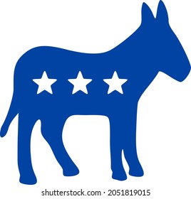 American donkey vector illustration. Flat illustration iconic design of american donkey, isolated on a white background.