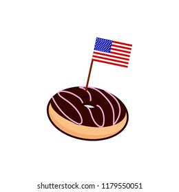 american donuts and flag vector illustration