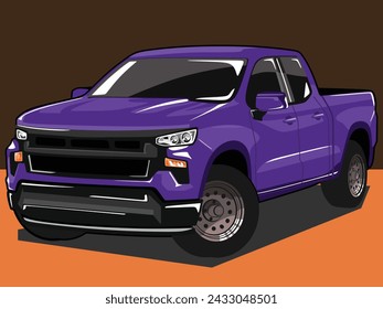 american double cabin truck vector design