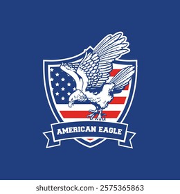 american eagle and badge illustration