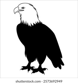 American Eagle Bird Silhouette Vector illustration