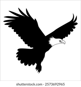 American Eagle Bird Silhouette Vector illustration