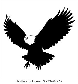 American Eagle Bird Silhouette Vector illustration