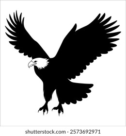 American Eagle Bird Silhouette Vector illustration