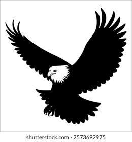 American Eagle Bird Silhouette Vector illustration