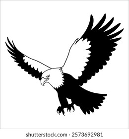 American Eagle Bird Silhouette Vector illustration