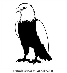 American Eagle Bird Silhouette Vector illustration