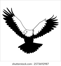 American Eagle Bird Silhouette Vector illustration