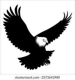 American Eagle Bird Silhouette Vector illustration