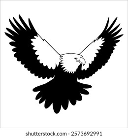 American Eagle Bird Silhouette Vector illustration