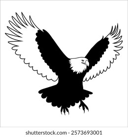 American Eagle Bird Silhouette Vector illustration