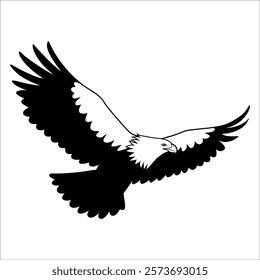 American Eagle Bird Silhouette Vector illustration