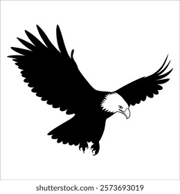 American Eagle Bird Silhouette Vector illustration