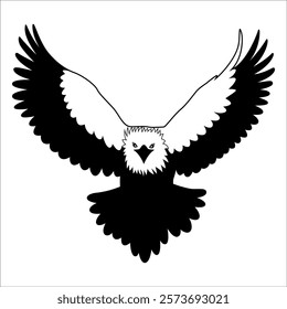American Eagle Bird Silhouette Vector illustration