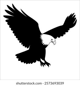 American Eagle Bird Silhouette Vector illustration