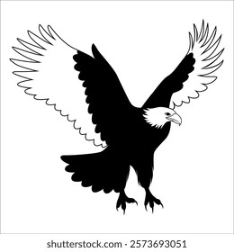 American Eagle Bird Silhouette Vector illustration