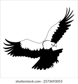 American Eagle Bird Silhouette Vector illustration