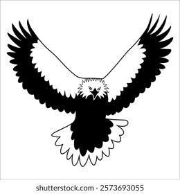 American Eagle Bird Silhouette Vector illustration