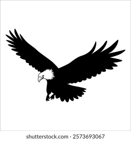 American Eagle Bird Silhouette Vector illustration