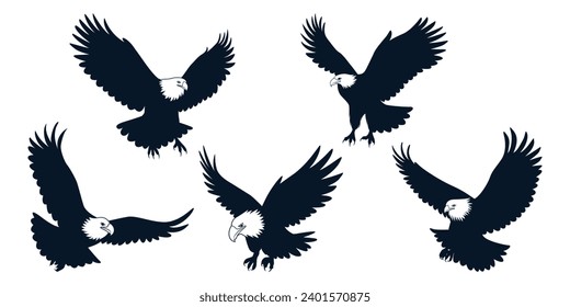 American Eagle Bird Silhouettes Vector art