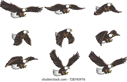 American Eagle Cartoon Flying Animation Sprite