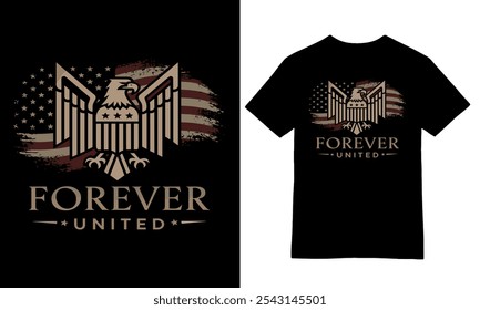 American Eagle Crest Patriotic T-Shirt Design