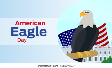 American Eagle Day on june 20 business brochure flyer banner design horizontal template vector, cover presentation abstract, modern publication poster and flag-banner, layout in rectangle size.