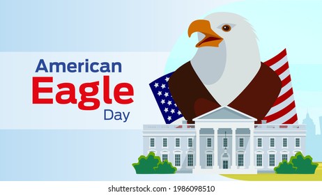 American Eagle Day el 20 de junio de 2014 folleto de negocios diseño de pancarta modelo horizontal vector, presentación de portada abstracta, póster de publicación moderno y banner de bandera, diseño en rectángulo tamaño.